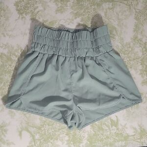 Women's High-Waisted Light Green Shorts